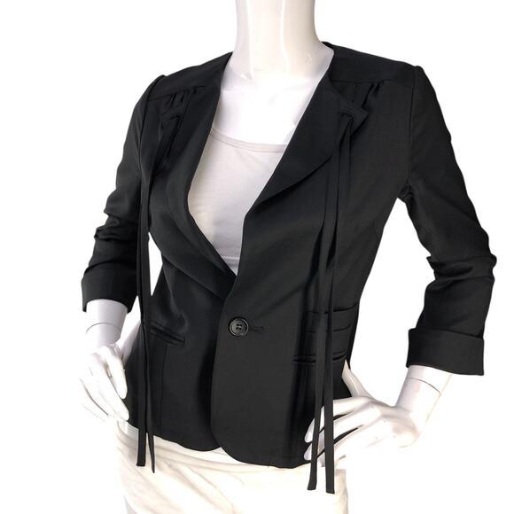 Jelly Garcia Womens Size XS Blazer Jacket One Button Partial Lining Lapel Straps - Picture 1 of 16